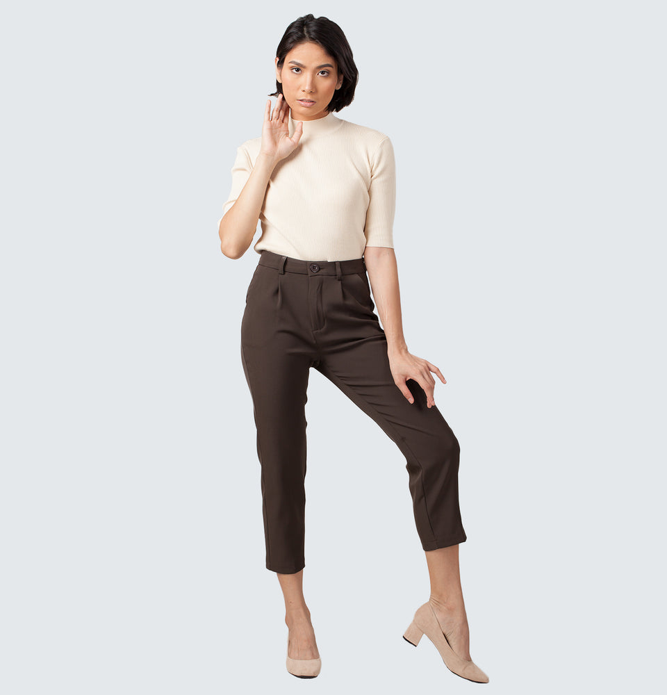 Coffee Brown Grandpa Trousers - Mantou Clothing