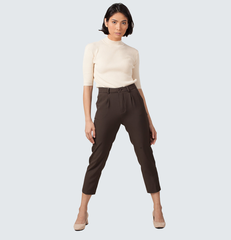 Coffee Brown Grandpa Trousers - Mantou Clothing