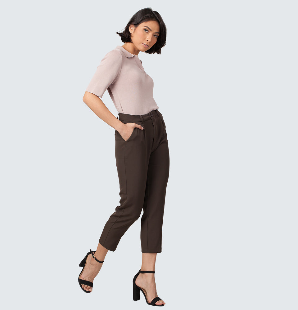Coffee Brown Grandpa Trousers - Mantou Clothing