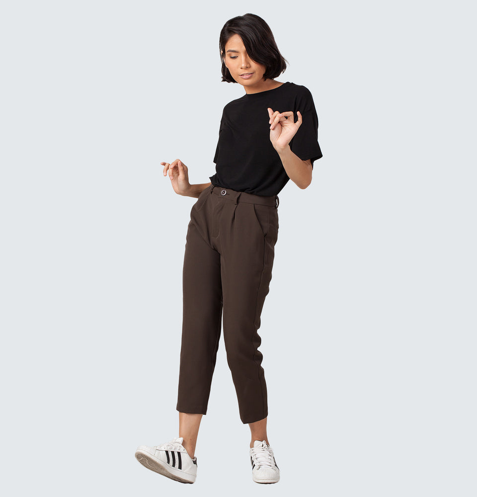 Coffee Brown Grandpa Trousers - Mantou Clothing