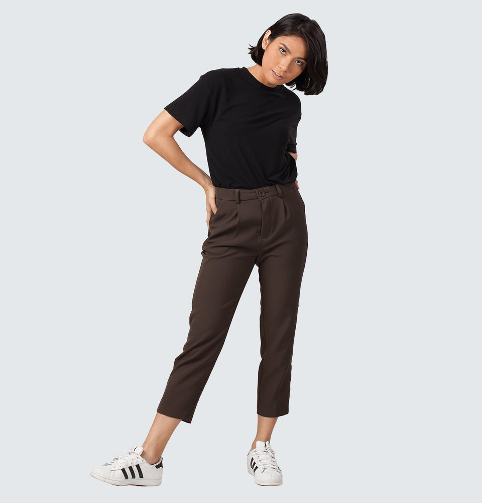 Coffee Brown Grandpa Trousers - Mantou Clothing