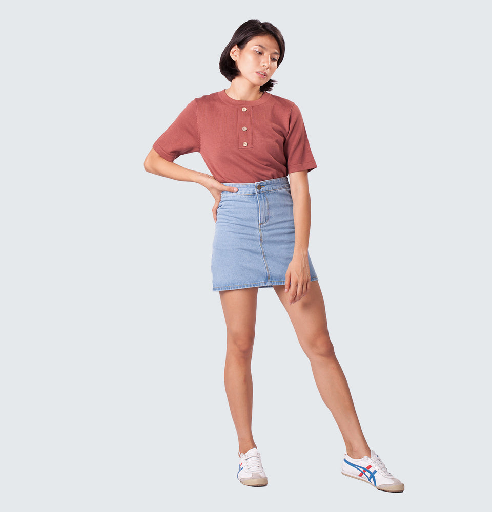 High Waist Mini Skirt - Mantou Clothing